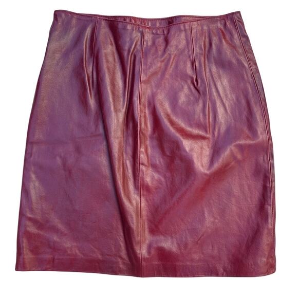 Finity Red Leather Skirt NWT Size 12 - Flaw - Picture 5 of 6